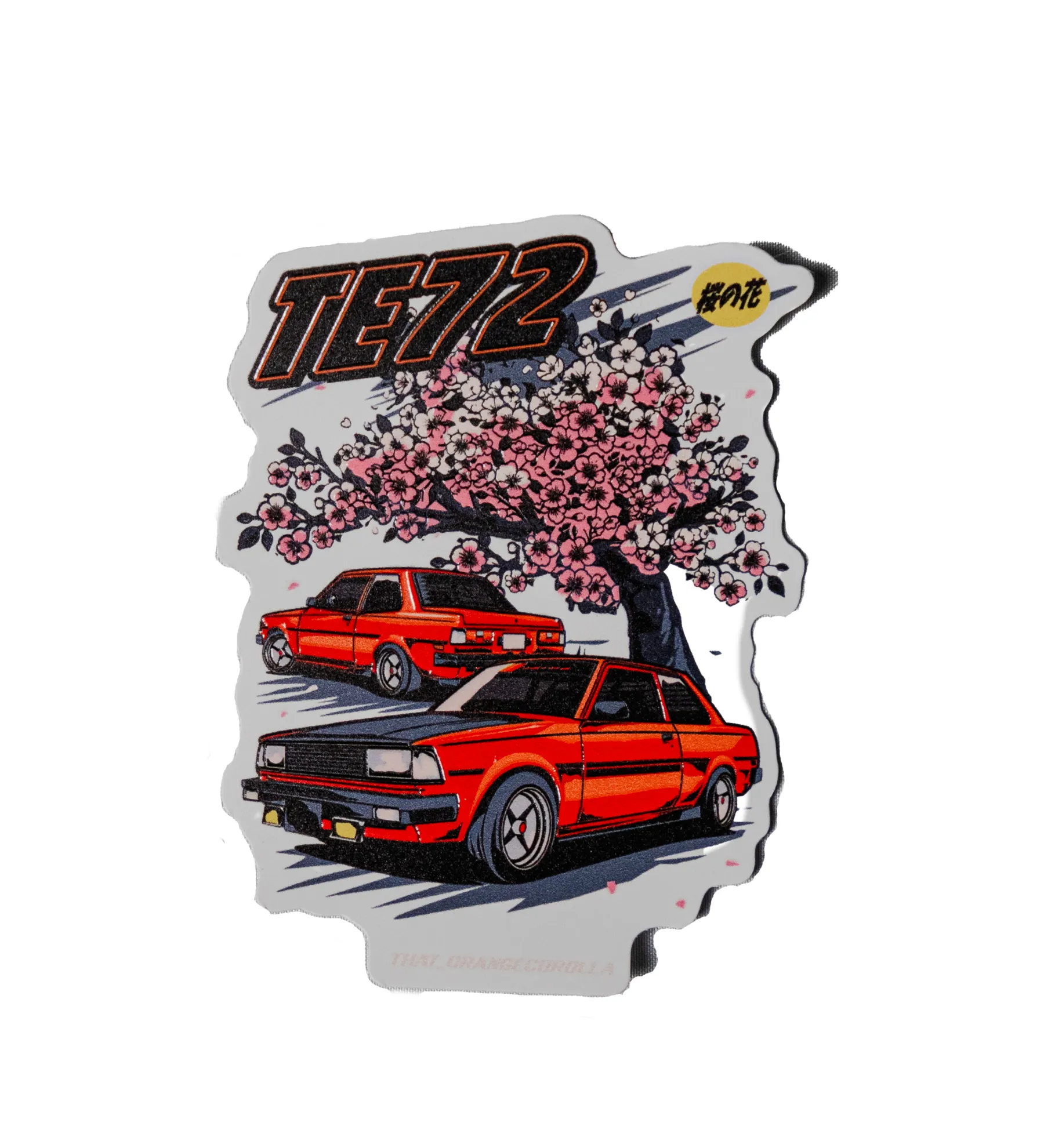 Stickers | Raised Orange Corolla Spot UV Stickers 4x3"